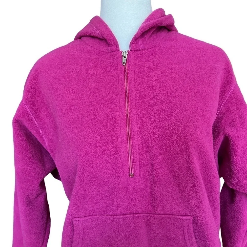 PATAGONIA Kids Pink Fleece Hooded Quarter Zip